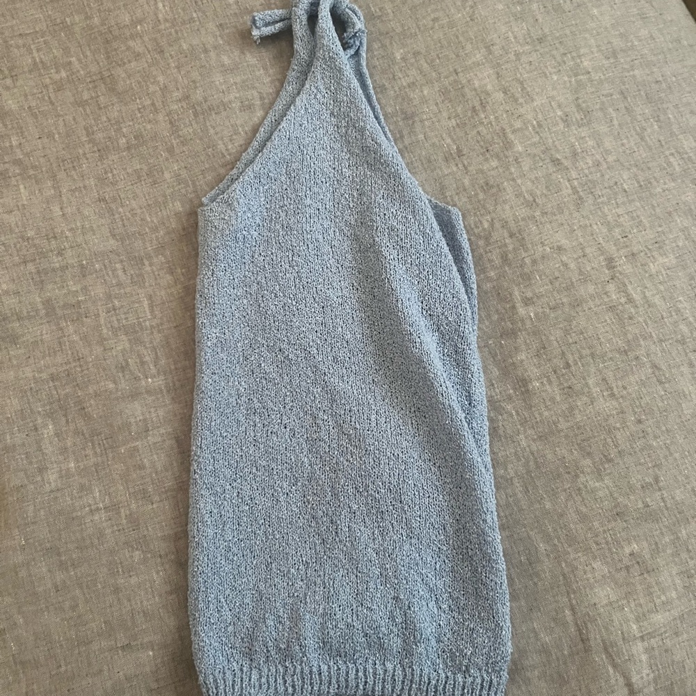 Light Blue Knit Tank Top - Picture 6 of 6